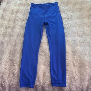 Lululemon Athletica Royal Blue Leggings/ Wunder Train HR Crop 23” CEBL 4